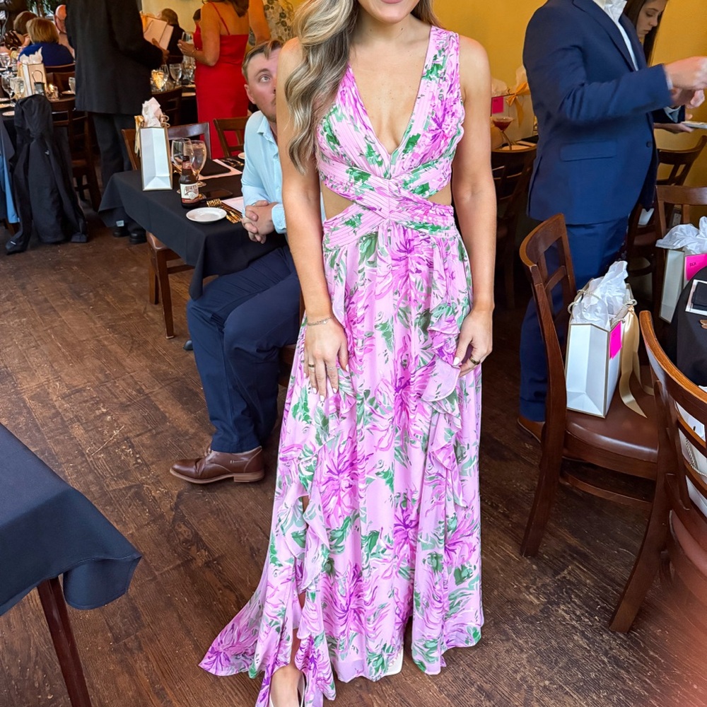 Astr Noya Pink Floral Maxi Dress